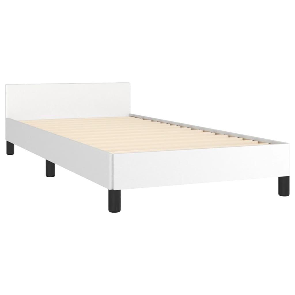 Okvir za krevet s uzglavljem bijeli 80 x 200 cm od umjetne kože