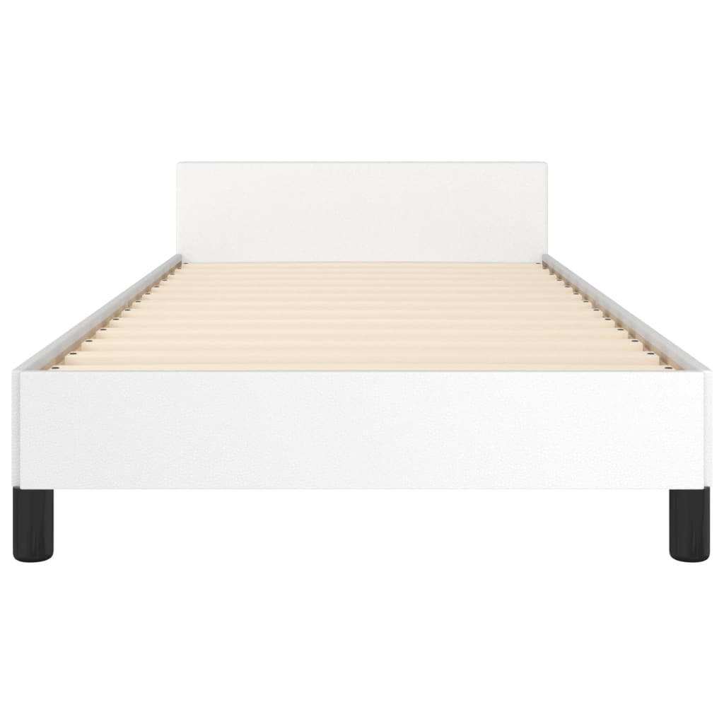 Okvir za krevet s uzglavljem bijeli 80 x 200 cm od umjetne kože