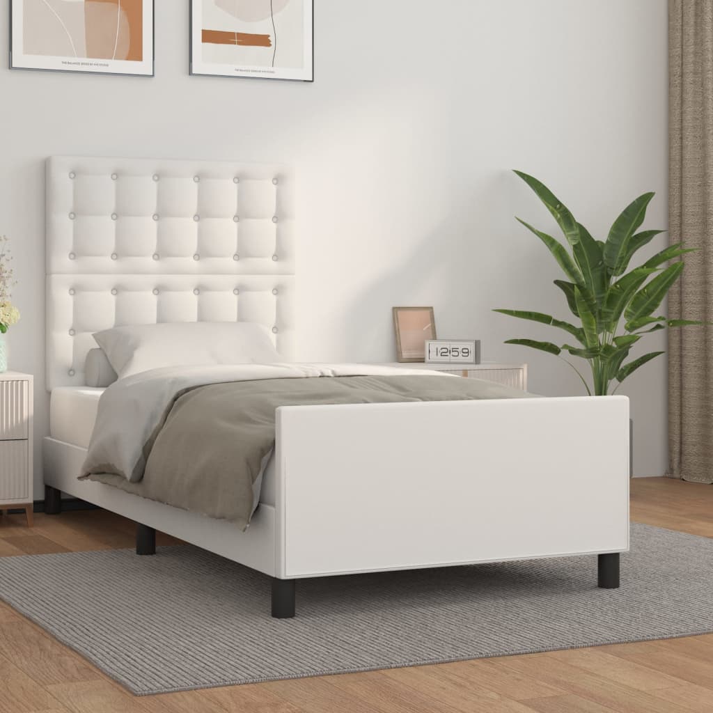 Okvir za krevet s uzglavljem bijeli 80 x 200 cm od umjetne kože