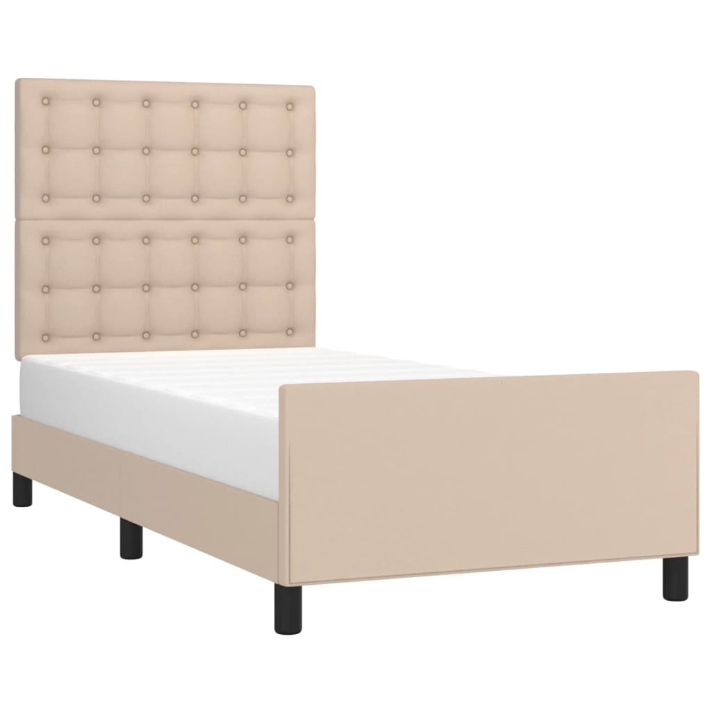 Okvir za krevet s uzglavljem cappuccino 90x190 cm umjetna koža
