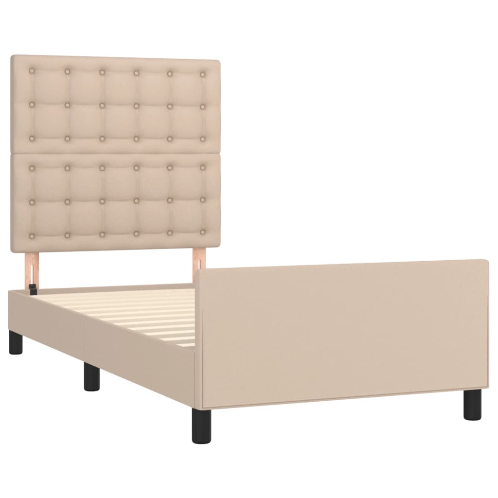 Okvir za krevet s uzglavljem cappuccino 90x190 cm umjetna koža