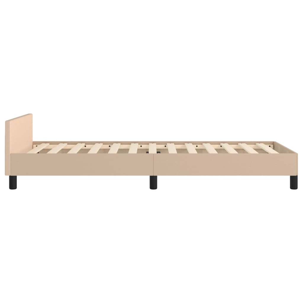 Okvir za krevet s uzglavljem cappuccino 90x190 cm umjetna koža