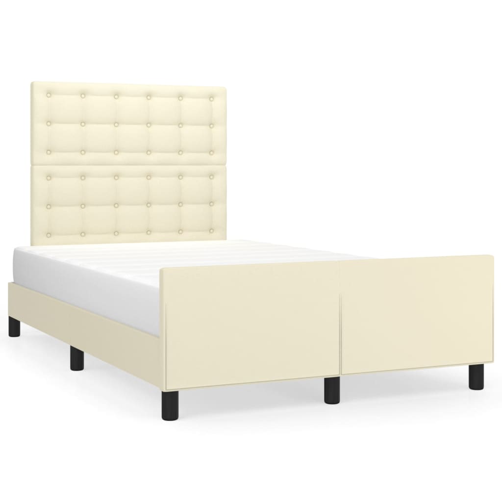 Okvir za krevet s uzglavljem krem 120x200 cm od umjetne kože