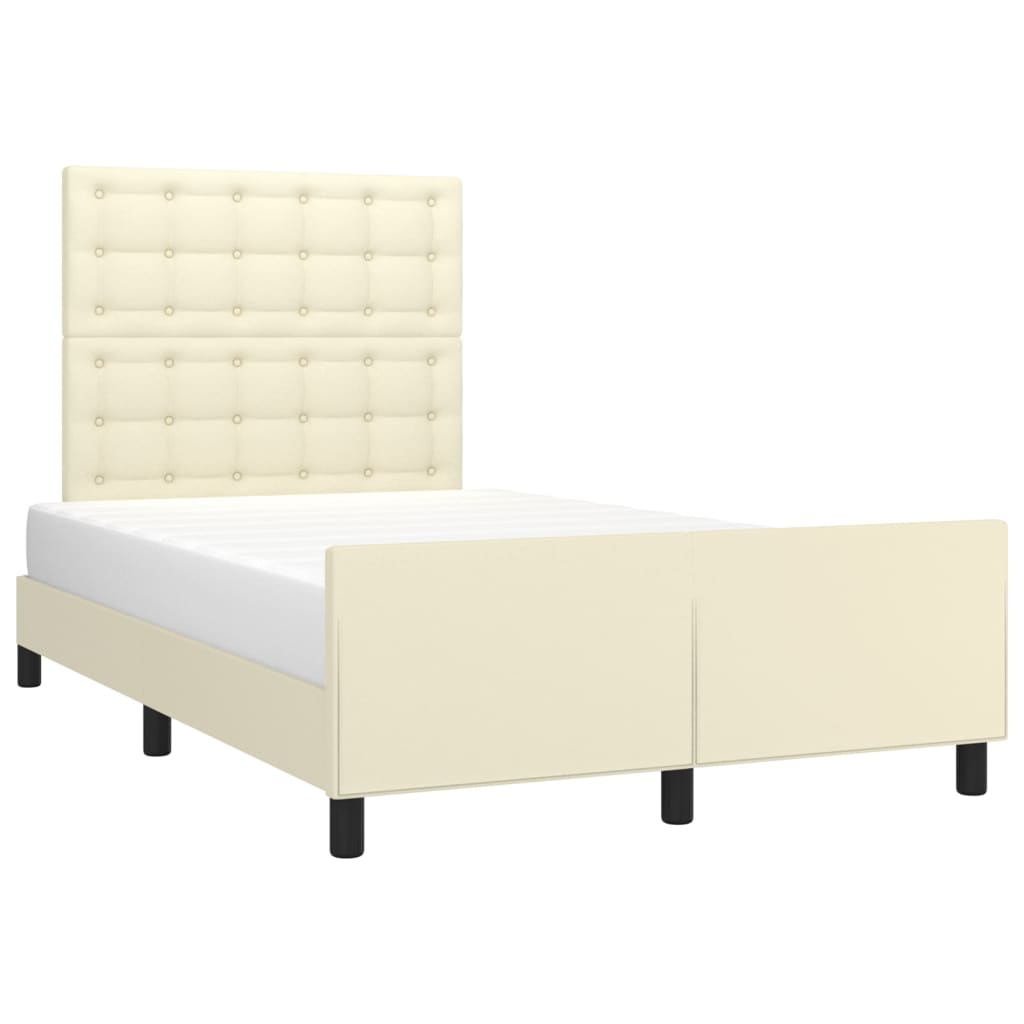 Okvir za krevet s uzglavljem krem 120x200 cm od umjetne kože