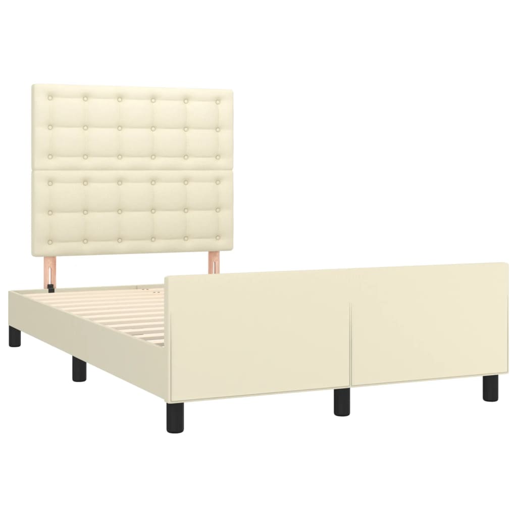 Okvir za krevet s uzglavljem krem 120x200 cm od umjetne kože