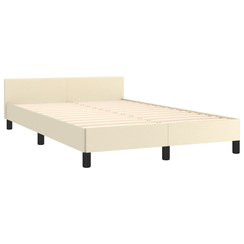 Okvir za krevet s uzglavljem krem 120x200 cm od umjetne kože