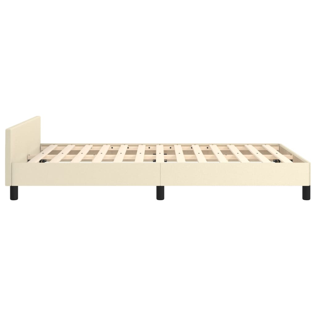 Okvir za krevet s uzglavljem krem 120x200 cm od umjetne kože