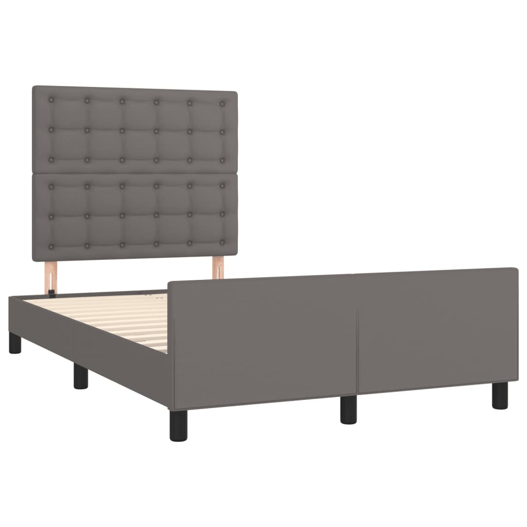 Okvir za krevet s uzglavljem sivi 120x200 cm od umjetne kože