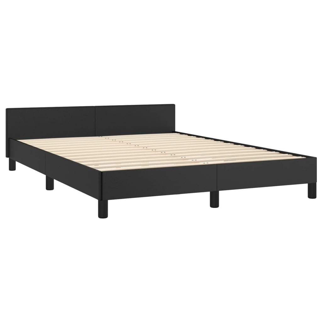 Okvir za krevet s uzglavljem crni 140x190 cm od umjetne kože