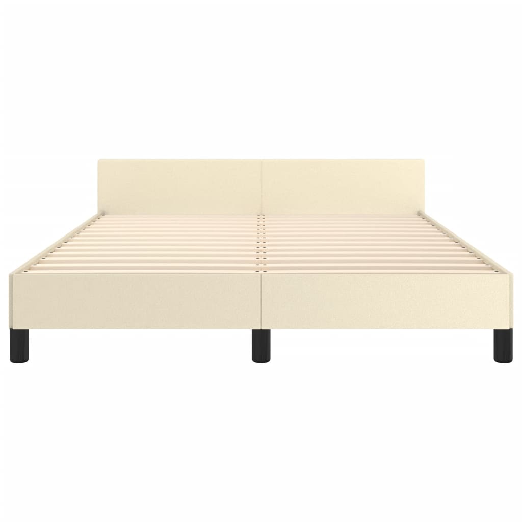 Okvir za krevet s uzglavljem krem 140x200 cm od umjetne kože