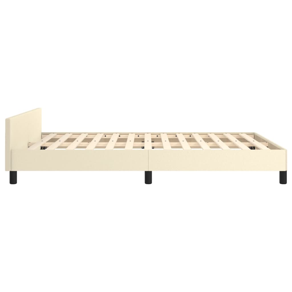 Okvir za krevet s uzglavljem krem 140x200 cm od umjetne kože