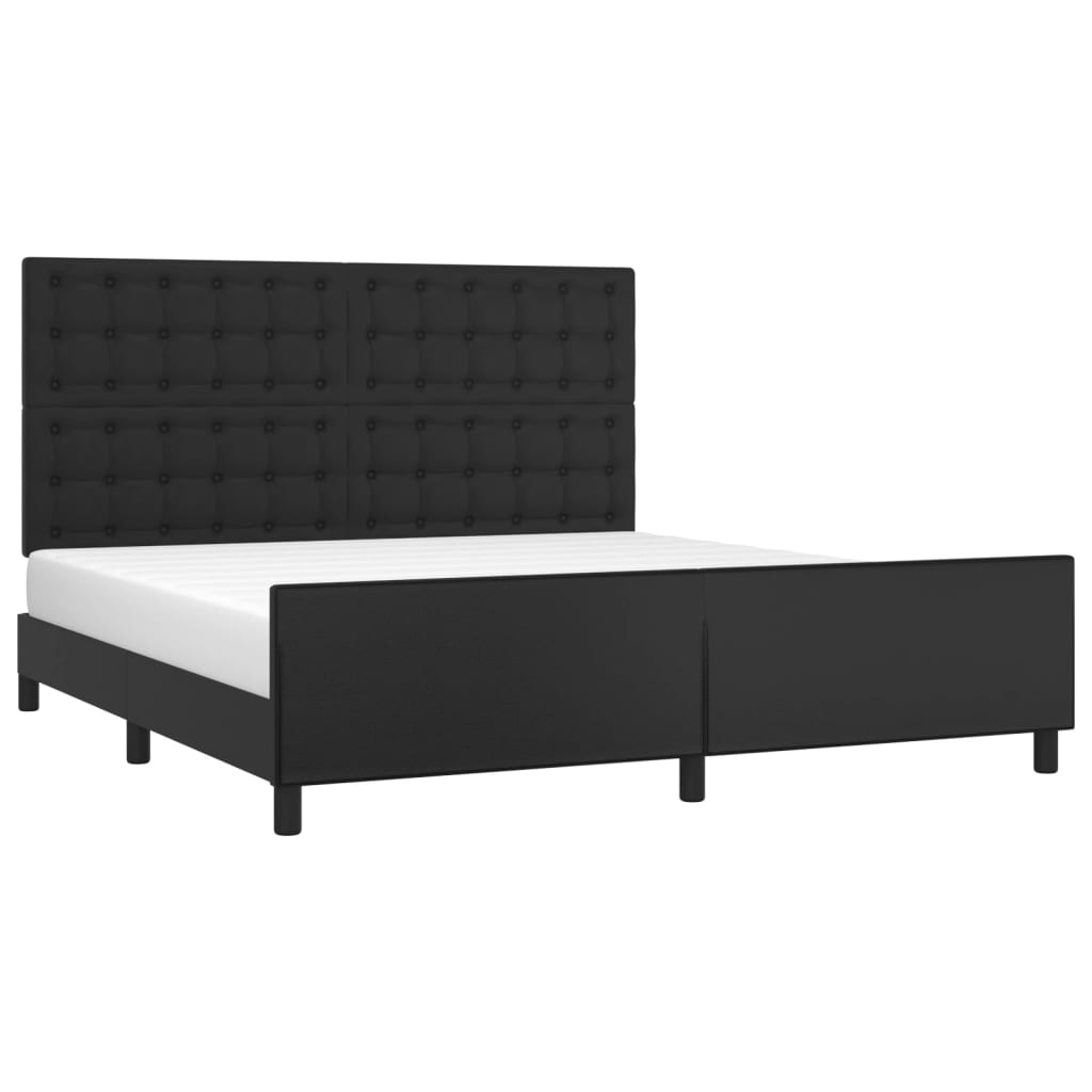 Okvir za krevet s uzglavljem crni 160x200 cm od umjetne kože