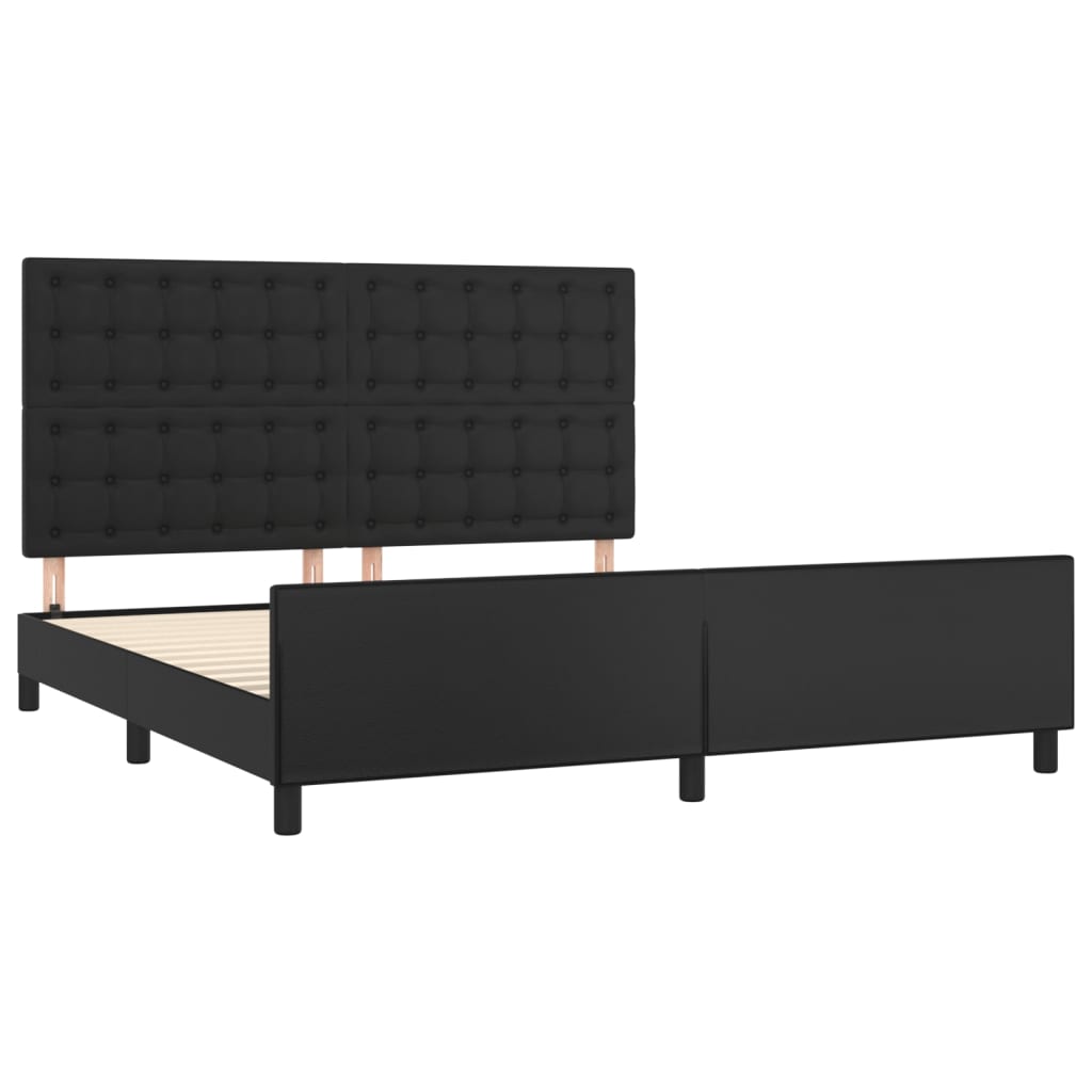 Okvir za krevet s uzglavljem crni 160x200 cm od umjetne kože