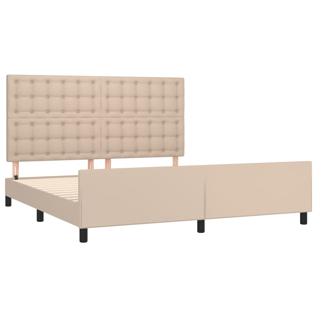 Okvir za krevet s uzglavljem cappuccina 160x200 cm umjetna kože