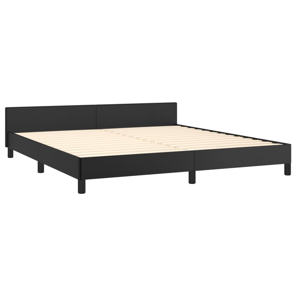 Okvir za krevet s uzglavljem crni 180x200 cm od umjetne kože