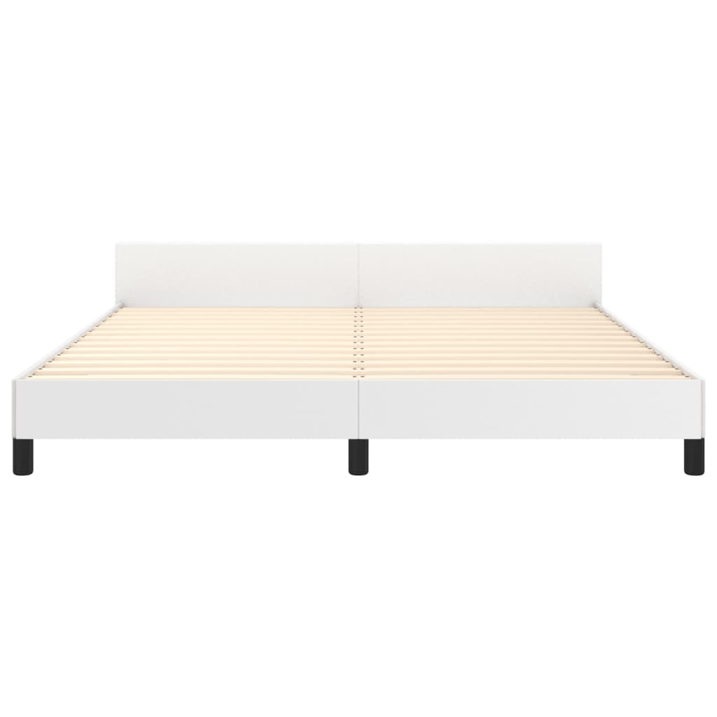 Okvir za krevet s uzglavljem bijeli 180x200 cm od umjetne kože