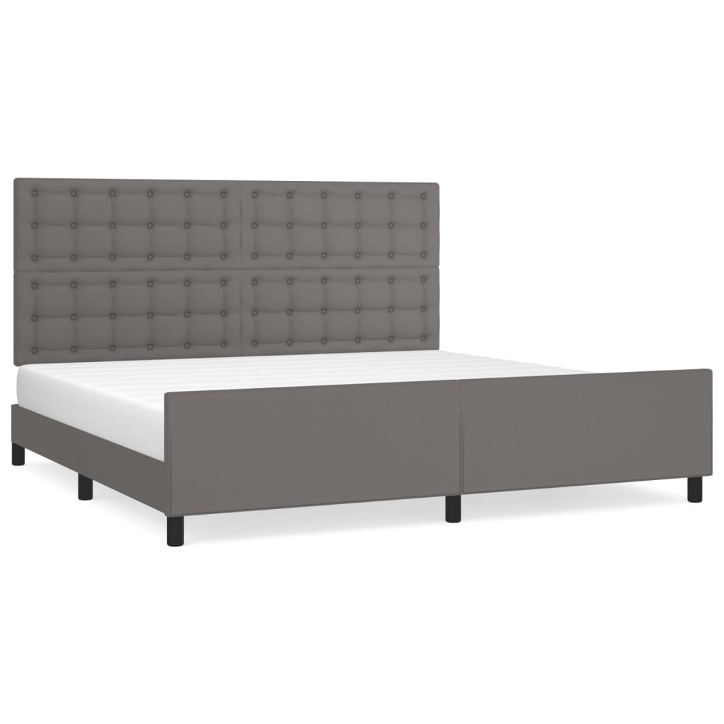 Okvir za krevet s uzglavljem sivi 200x200 cm od umjetne kože