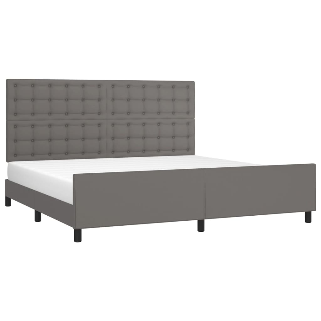 Okvir za krevet s uzglavljem sivi 200x200 cm od umjetne kože