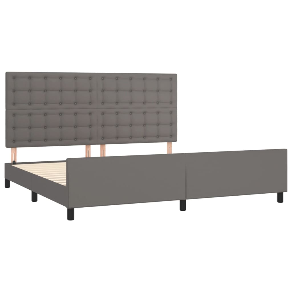 Okvir za krevet s uzglavljem sivi 200x200 cm od umjetne kože