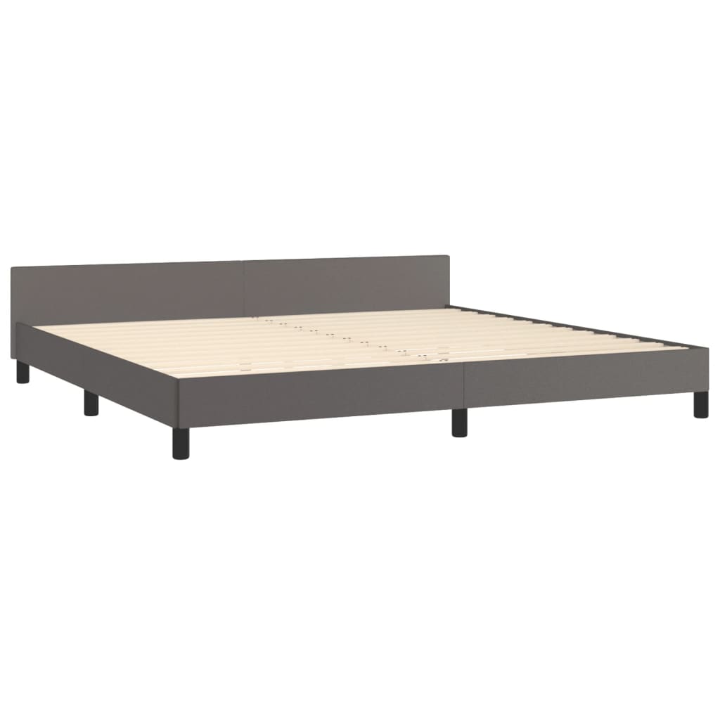 Okvir za krevet s uzglavljem sivi 200x200 cm od umjetne kože