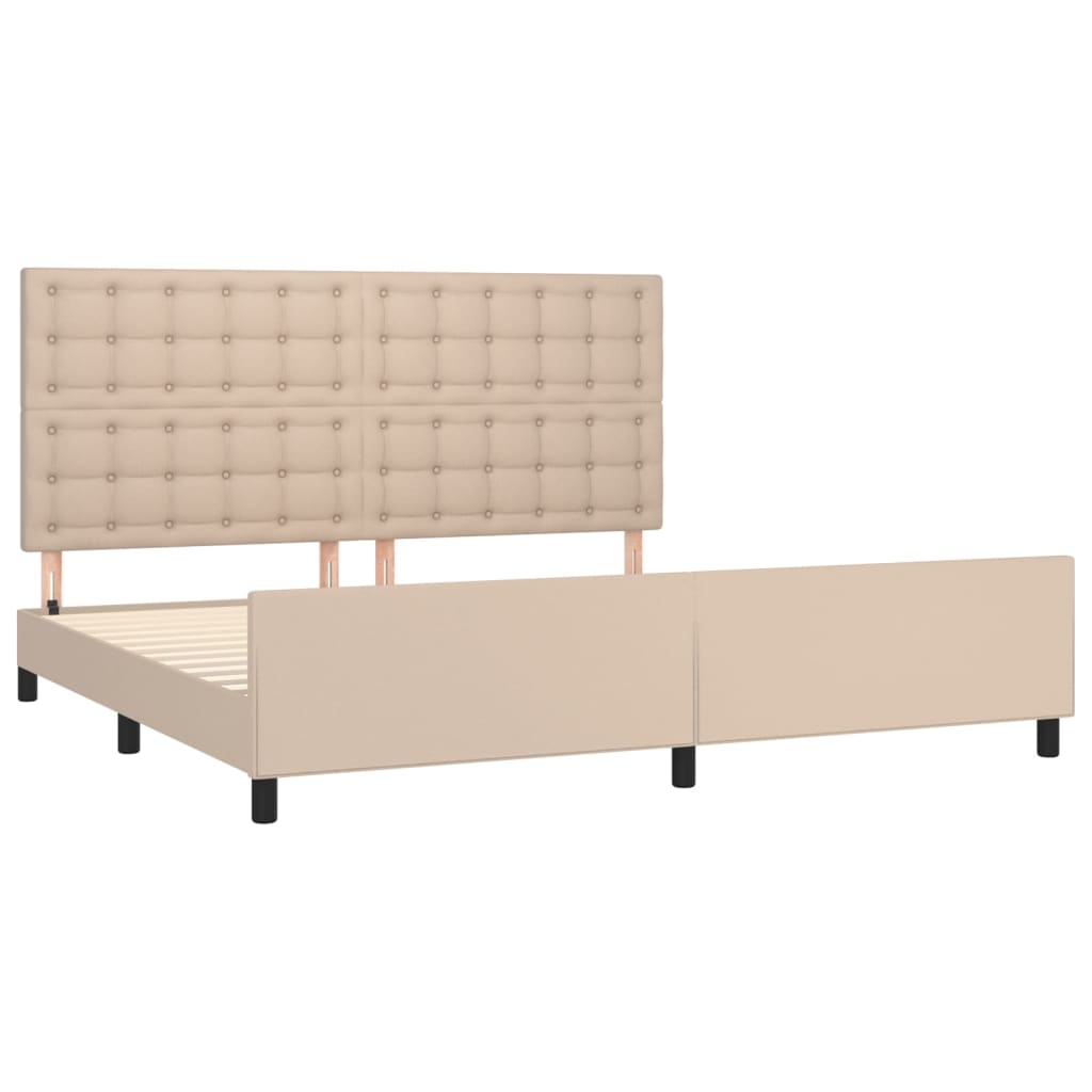 Okvir za krevet s uzglavljem cappuccina 200x200 cm umjetna koža