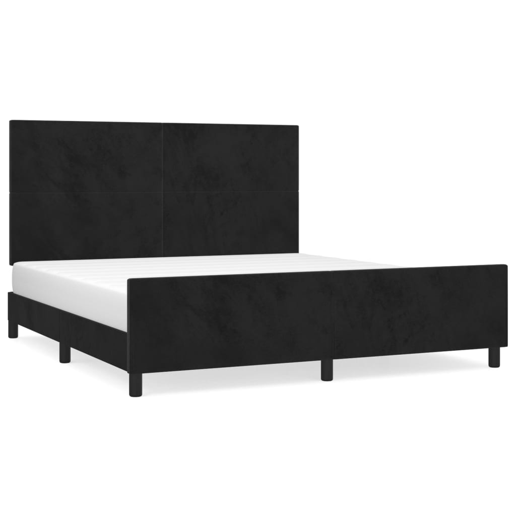 Okvir za krevet bez madraca crni 160x200 cm baršunasti