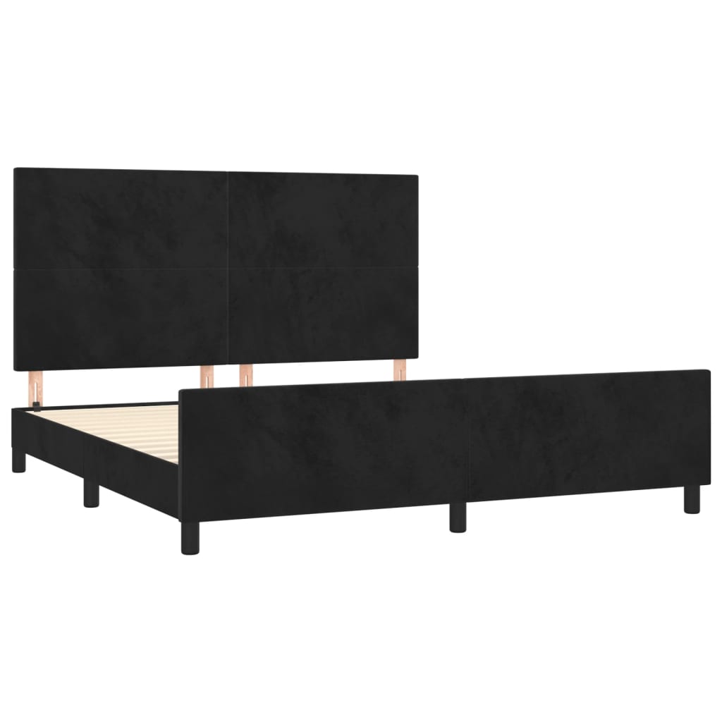 Okvir za krevet bez madraca crni 160x200 cm baršunasti