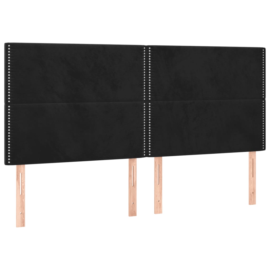 Okvir za krevet bez madraca crni 160x200 cm baršunasti