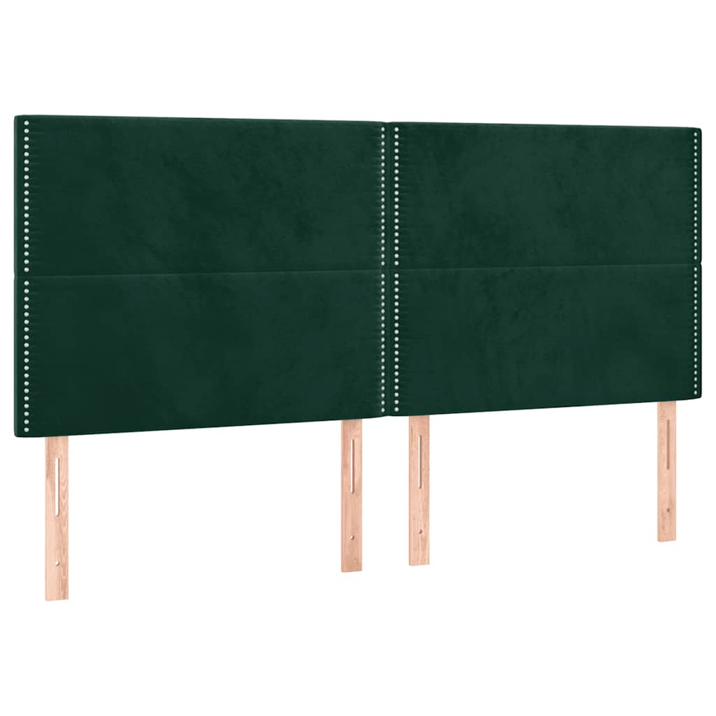 Okvir za krevet bez madraca tamnozeleni 200x200 cm baršunasti