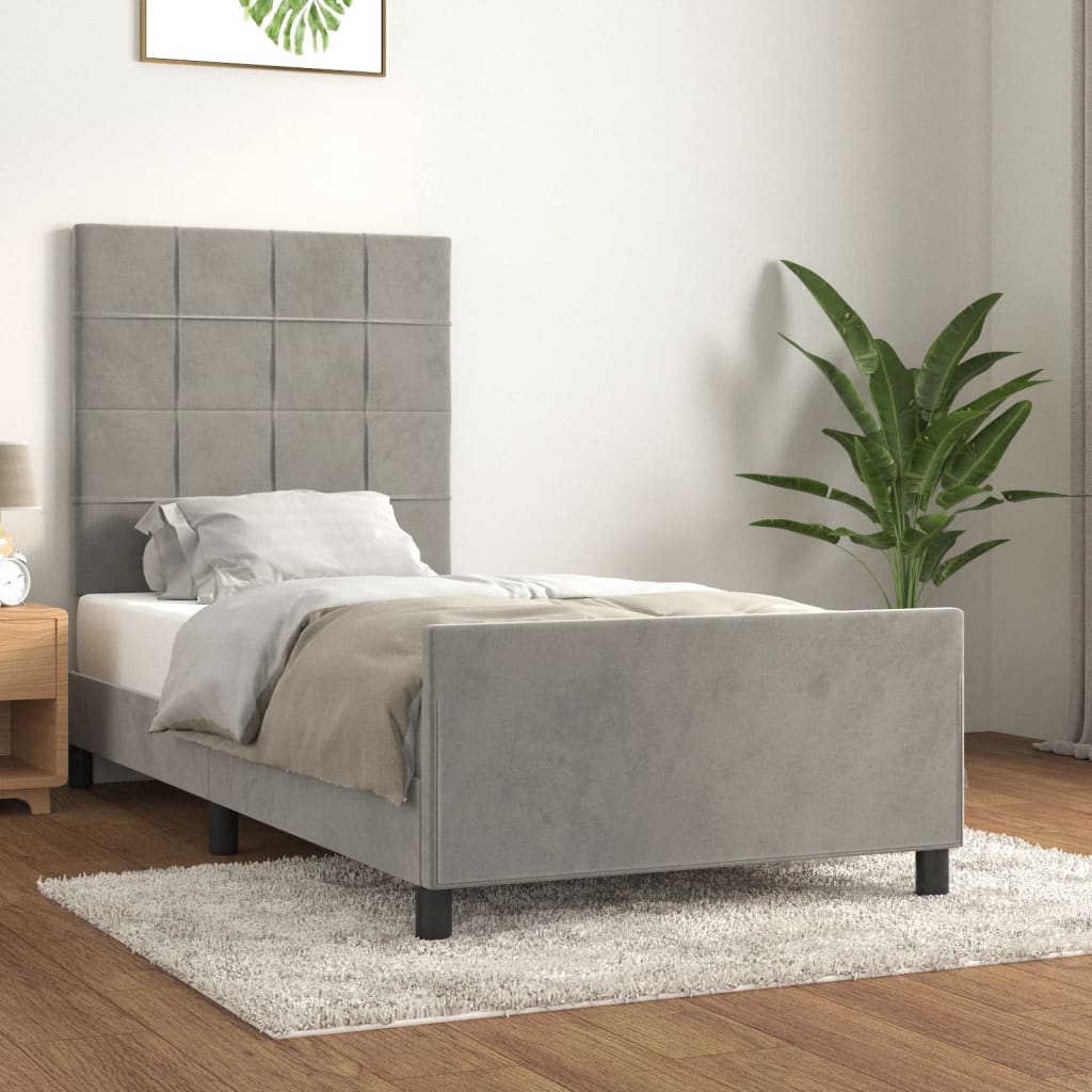 Okvir za krevet bez madraca svjetlosivi 80x200 cm baršunasti