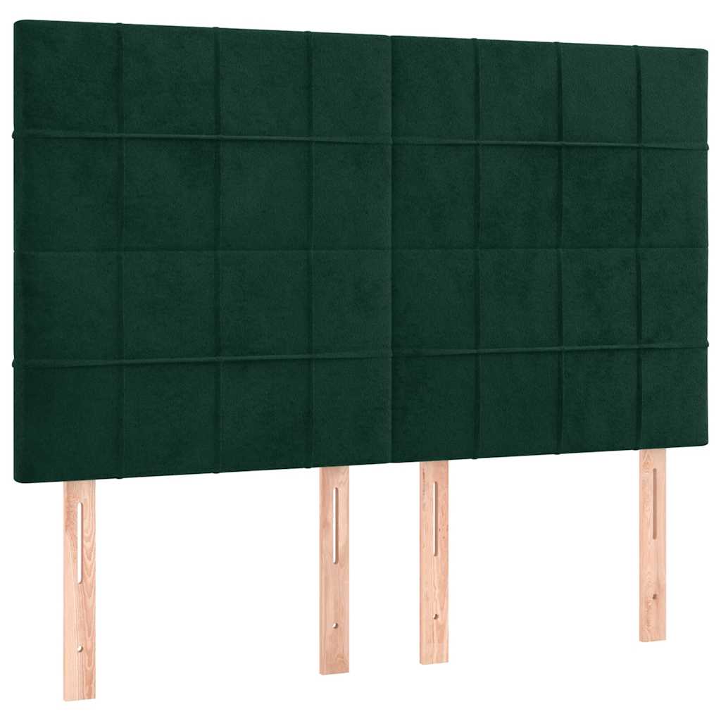 Okvir za krevet bez madraca tamnozeleni 140x190 cm baršunasti
