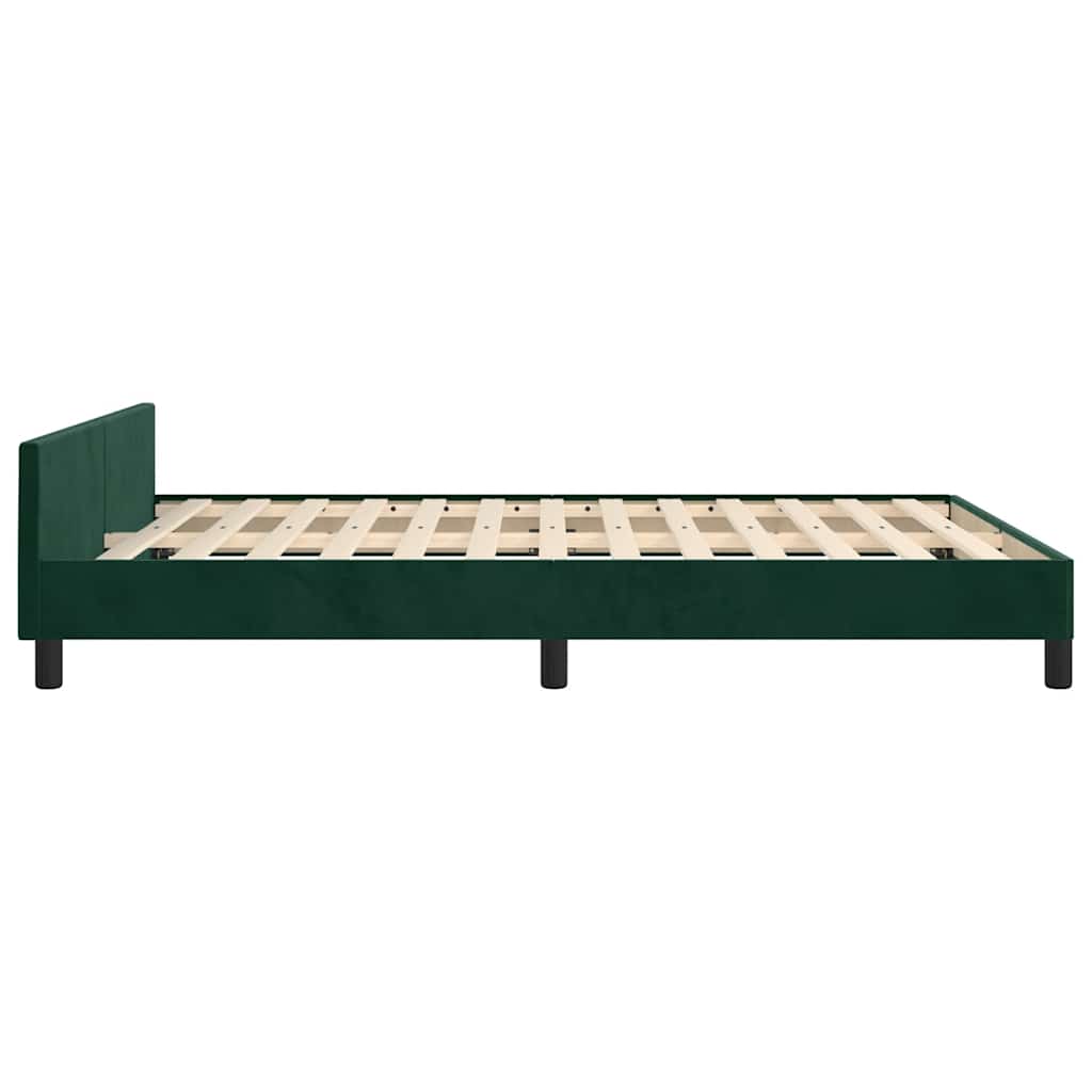 Okvir za krevet bez madraca tamnozeleni 140x190 cm baršunasti