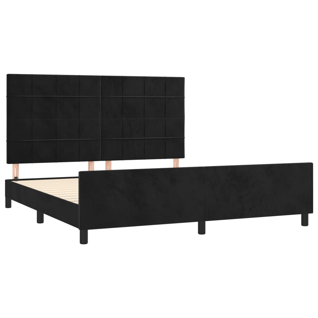 Okvir za krevet bez madraca crni 160x200 cm baršunasti