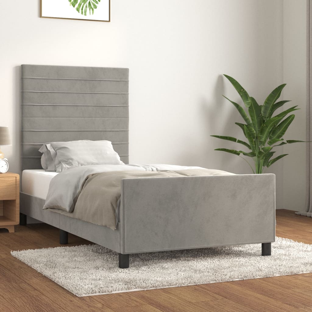 Okvir za krevet bez madraca svjetlosivi 80x200 cm baršunasti