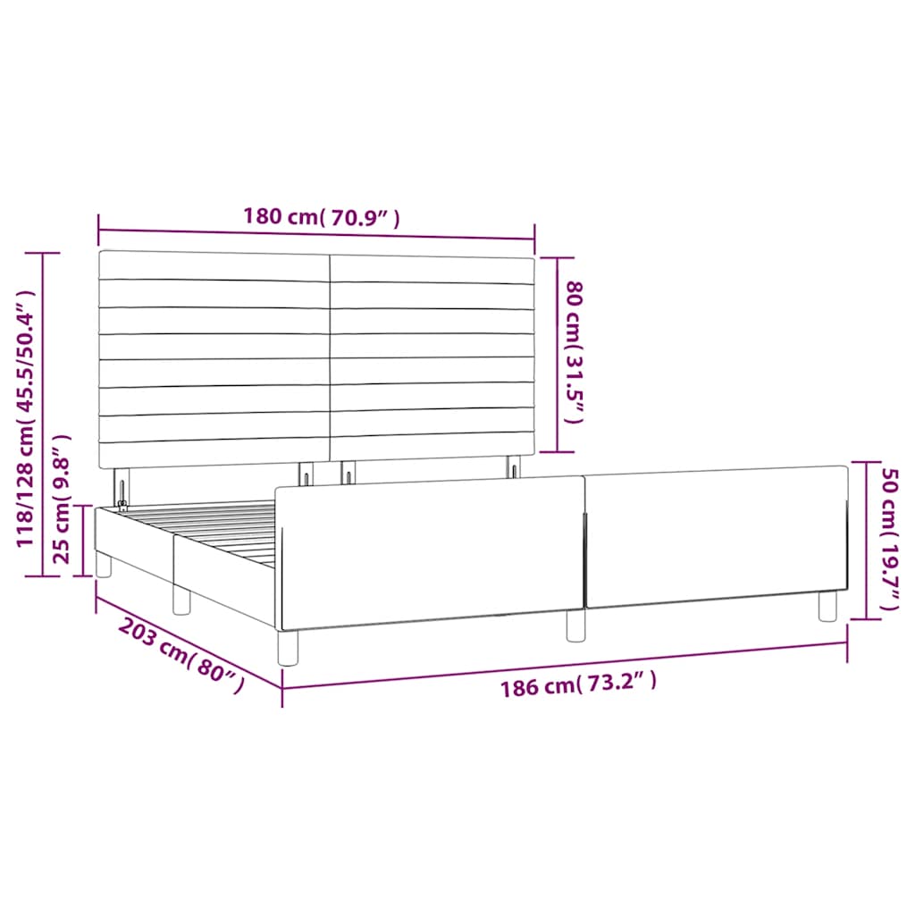 Okvir za krevet s uzglavljem tamnozeleni 180x200 cm baršunasti