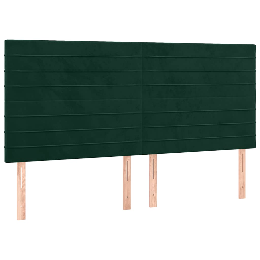 Okvir za krevet s uzglavljem tamnozeleni 180x200 cm baršunasti