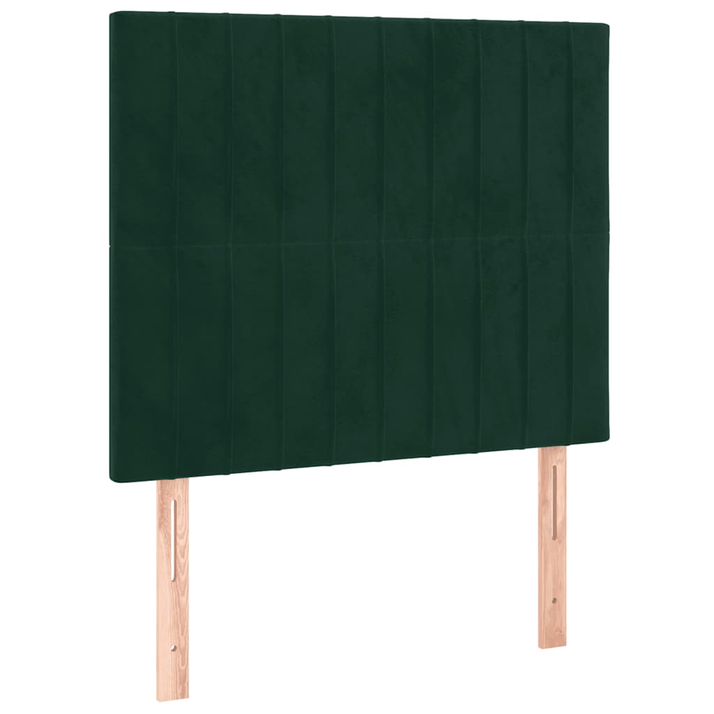 Okvir za krevet bez madraca tamnozeleni 100x200 cm baršunasti