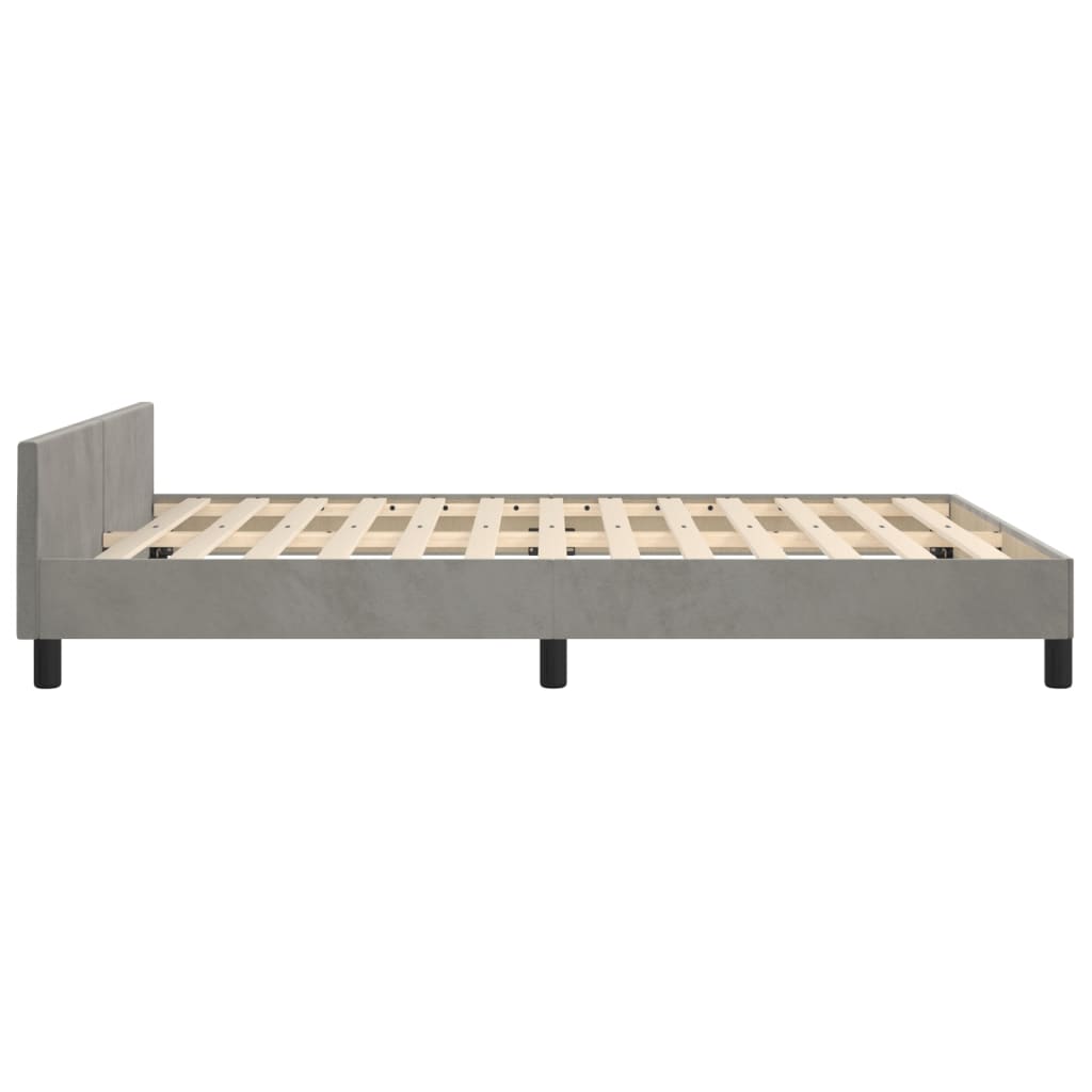 Okvir za krevet bez madraca svjetlosivi 140 x 190 cm baršunasti