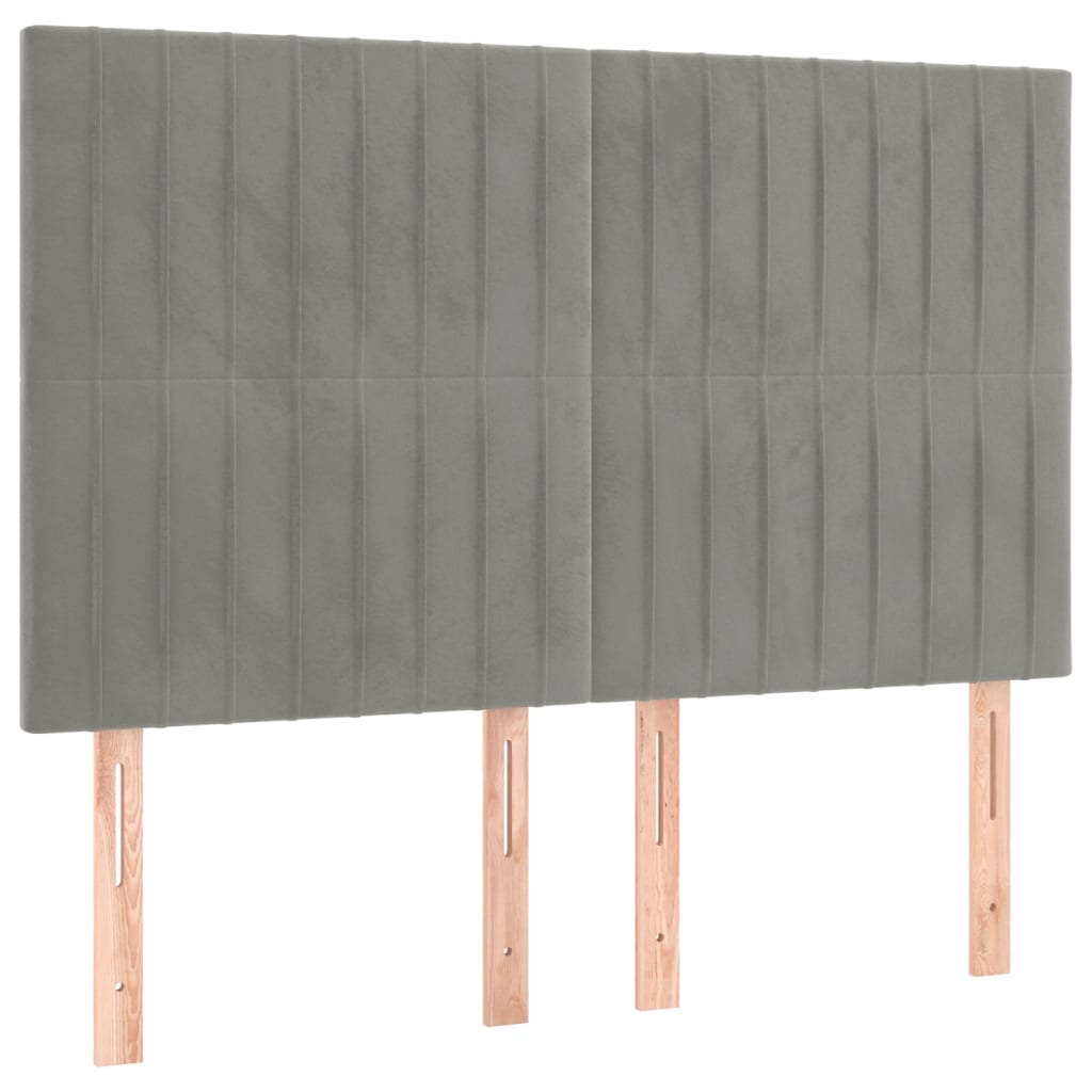 Okvir za krevet bez madraca svjetlosivi 140 x 190 cm baršunasti