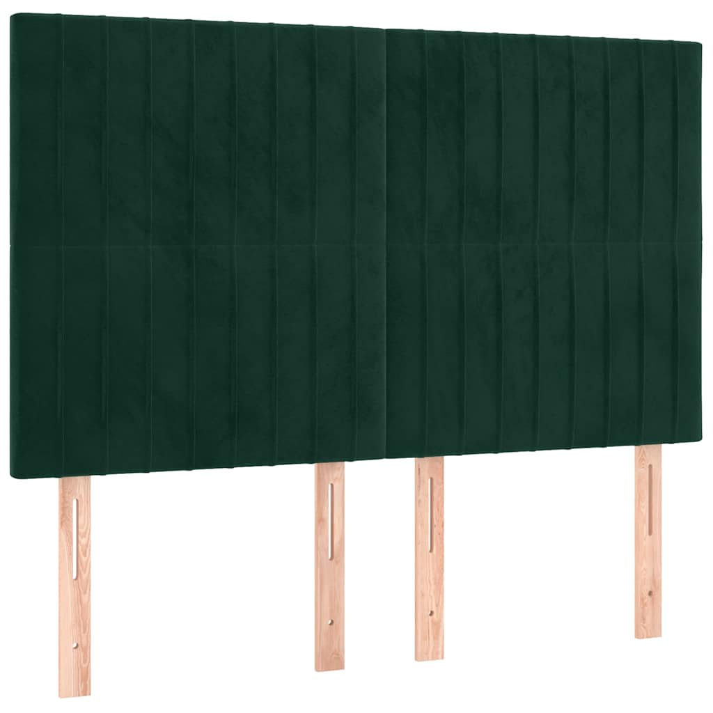 Okvir za krevet bez madraca tamnozeleni 140x190 cm baršunasti