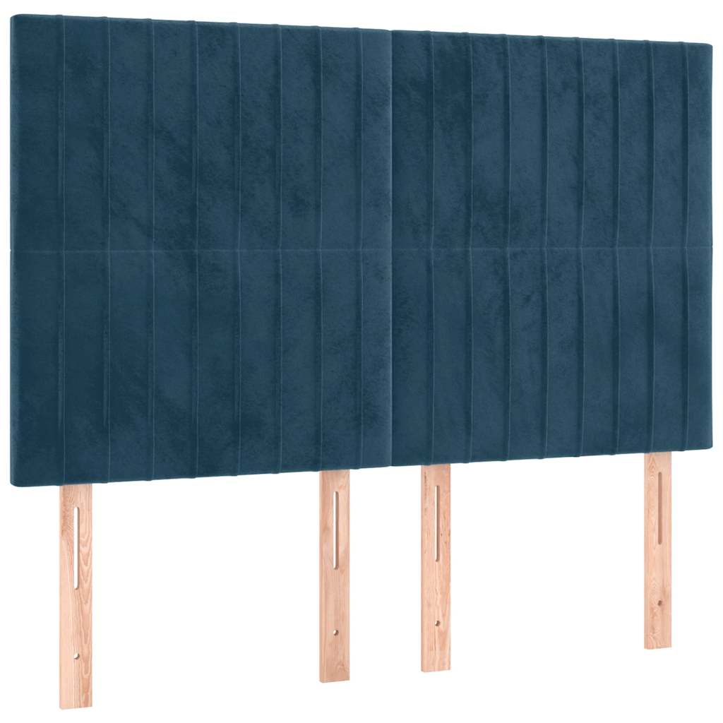 Okvir kreveta bez madraca tamnoplavi 140 x 200 cm baršunasti
