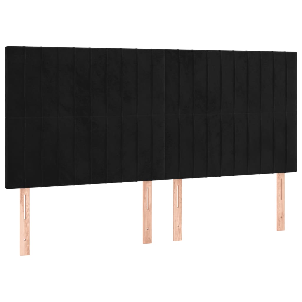 Okvir za krevet bez madraca crni 160x200 cm baršunasti