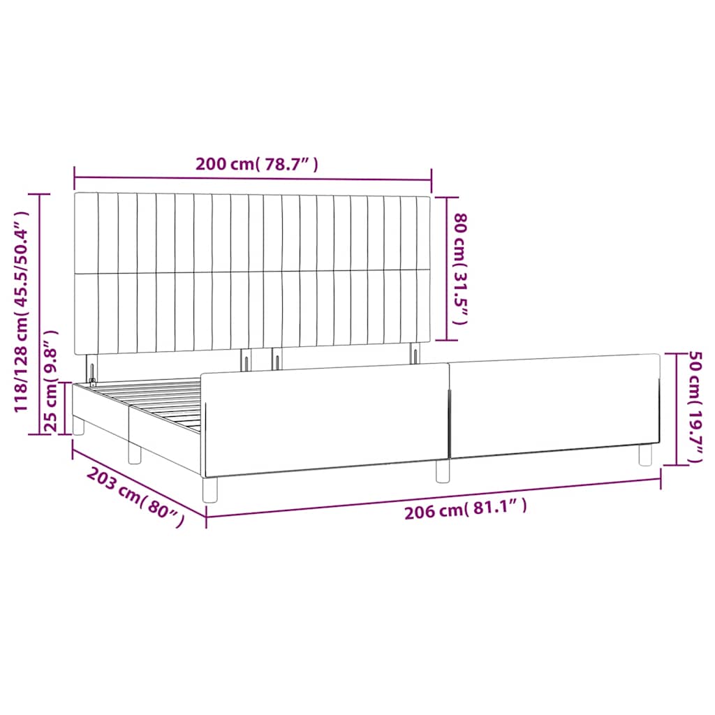 Okvir za krevet bez madraca tamnoplavi 200x200 cm baršunasti
