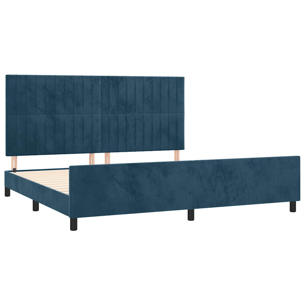 Okvir za krevet bez madraca tamnoplavi 200x200 cm baršunasti