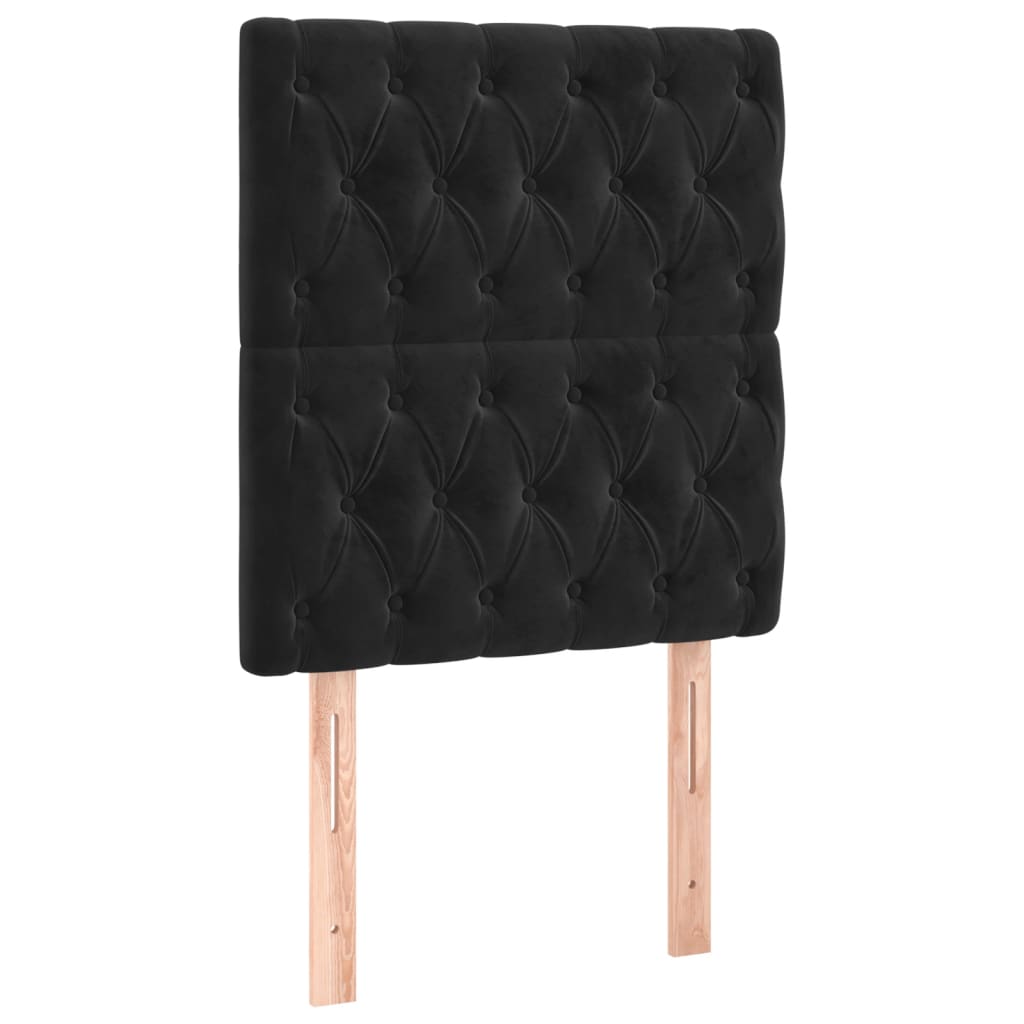 Okvir za krevet s uzglavljem crni 80x200 cm baršunasti