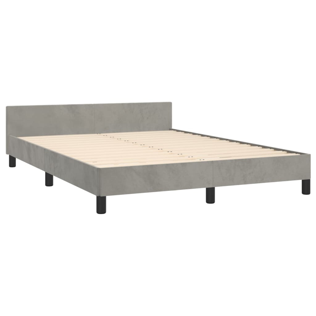 Okvir za krevet bez madraca svjetlosivi 140 x 190 cm baršunasti