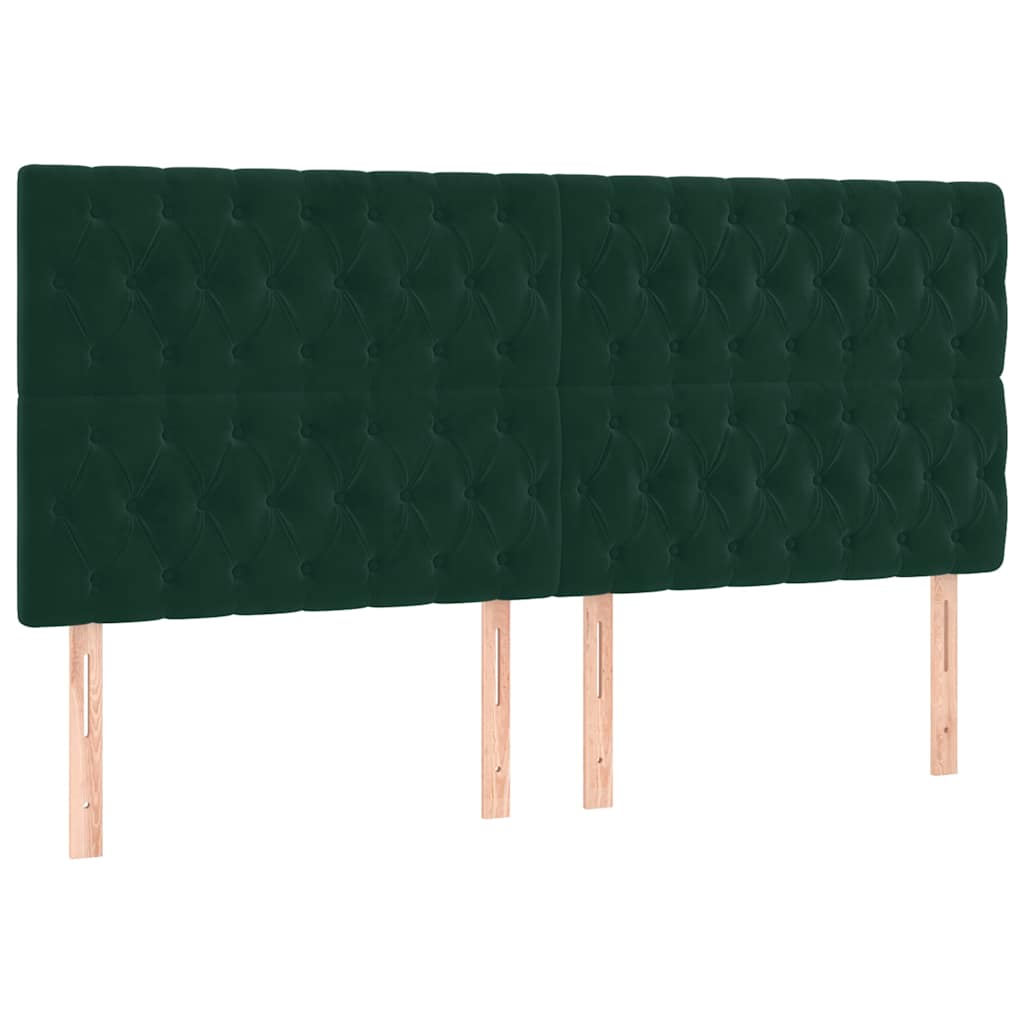 Okvir za krevet s uzglavljem tamnozeleni 180x200 cm baršunasti