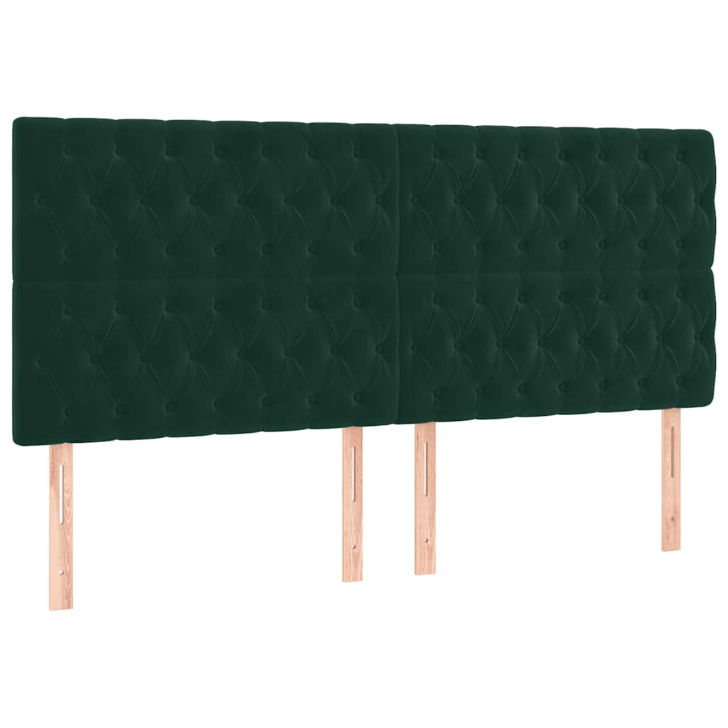 Okvir za krevet bez madraca tamnozeleni 200x200 cm baršunasti