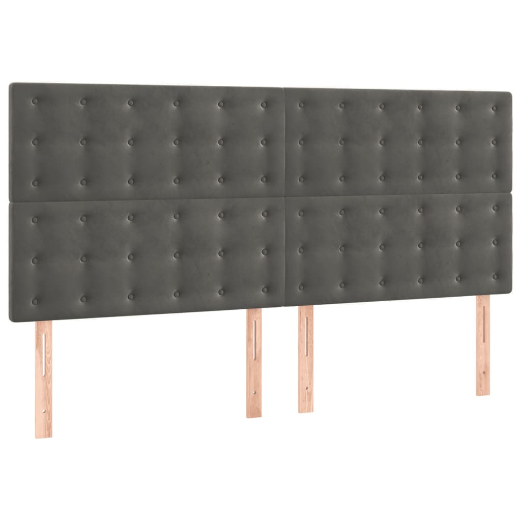 Okvir za krevet bez madraca tamnosivi 140 x 190 cm baršunasti