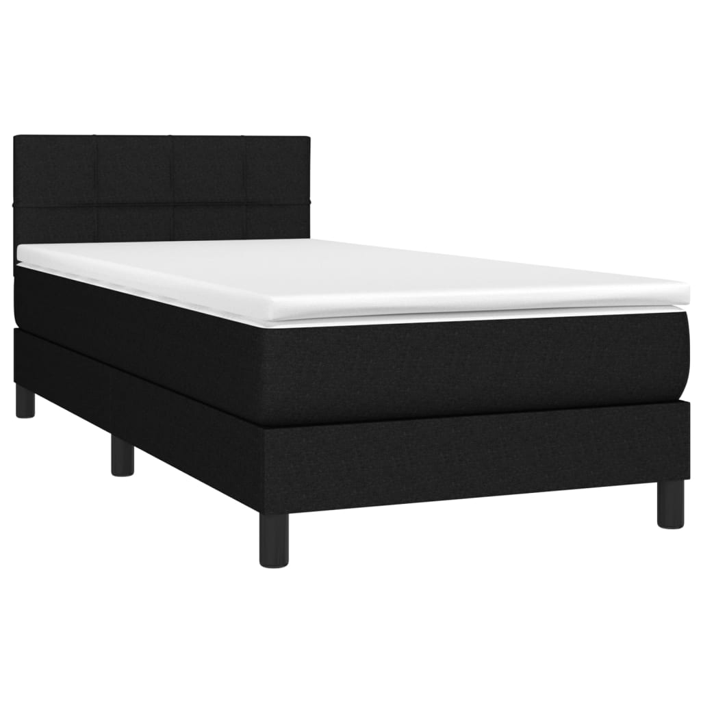 Box spring krevet s madracem crni 80 x 200 cm od tkanine